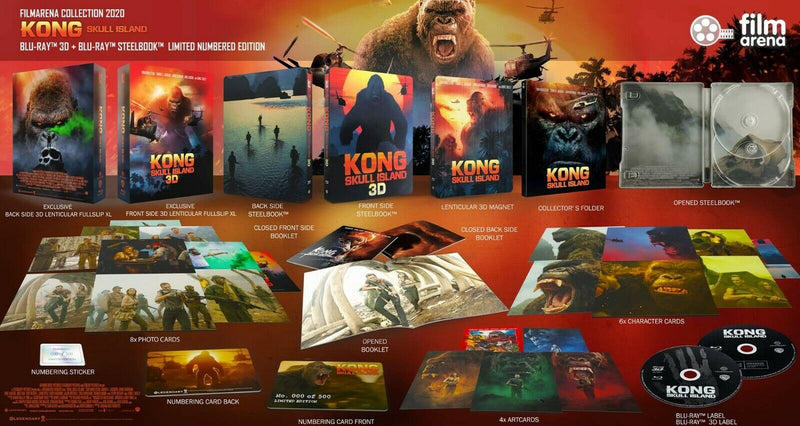 KONG: SKULL ISLAND [2D + 3D] Blu-ray STEELBOOK [FILMARENA] XL LENTICULAR <