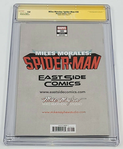 MILES MORALES SPIDER-MAN #30 (MIKE MAYHEW GOLD COVER) SIGNED & SKETCHED CGC SS 9.8