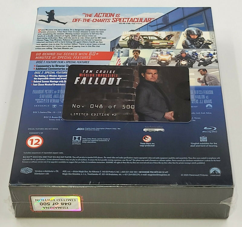 MISSION IMPOSSIBLE FALLOUT [2D + BONUS] Blu-ray STEELBOOK [FILMARENA] XL FULLSLIP <