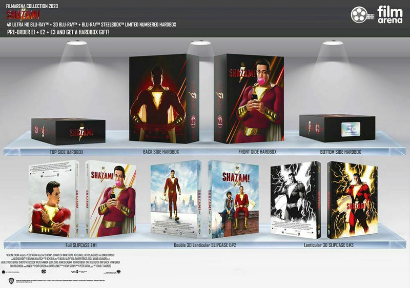 SHAZAM! [4K UHD + 3D + 2D] Blu-ray STEELBOOK SET [FILMARENA] HARDBOX EDITION <LOW 