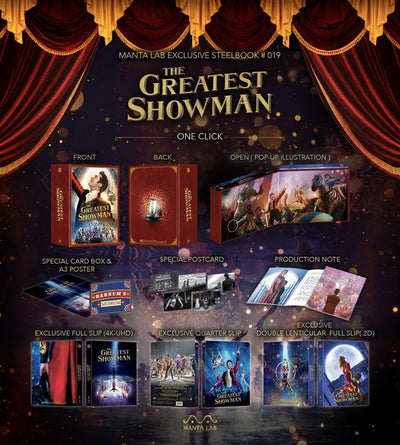 THE GREATEST SHOWMAN [4K UHD + 2D] Blu-ray STEELBOOK BOXSET [MANTA LAB] 1-CLICK EDITION <#003/500>