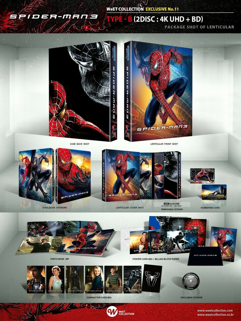 SPIDER-MAN 3 [4K UHD + 2D] Blu-ray STEELBOOK [THE WeET COLLECTION] LENTICULAR