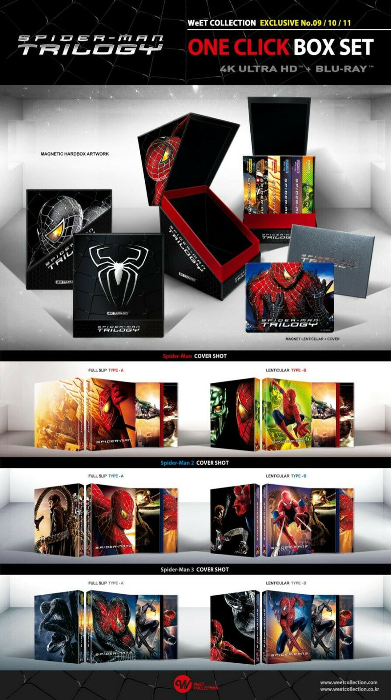 SPIDER-MAN TRILOGY [4K UHD + 2D] Blu-ray STEELBOOK BOXSET [WeET COLLECTION] 