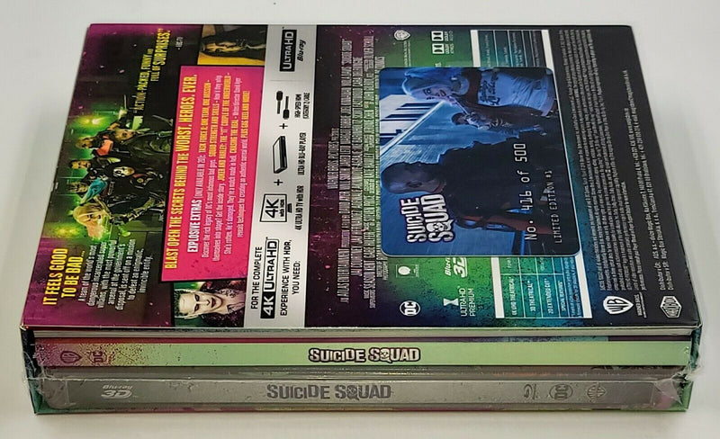 SUICIDE SQUAD [4K UHD + 3D + 2D] Blu-ray STEELBOOK [FILMARENA] XL FULLSLIP