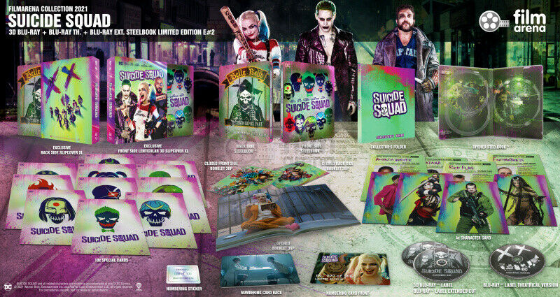 SUICIDE SQUAD [4K UHD + 3D + 2D] Blu-ray STEELBOOK SET [FILMARENA] HARDBOX