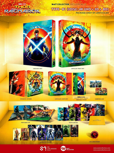 THOR RAGNAROK [4K UHD + 3D + 2D] Blu-ray STEELBOOK [THE WeET COLLECTION] LENTICULAR B1