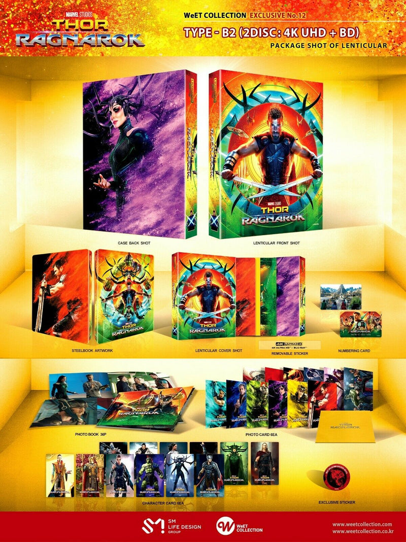 THOR RAGNAROK [4K UHD + 2D] Blu-ray STEELBOOK [THE WeET COLLECTION] LENTICULAR B2