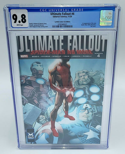 ULTIMATE FALLOUT #4 LA MOLE FOIL COMIC CON CGC 9.8 1ST APPERANCE MILES MORALES