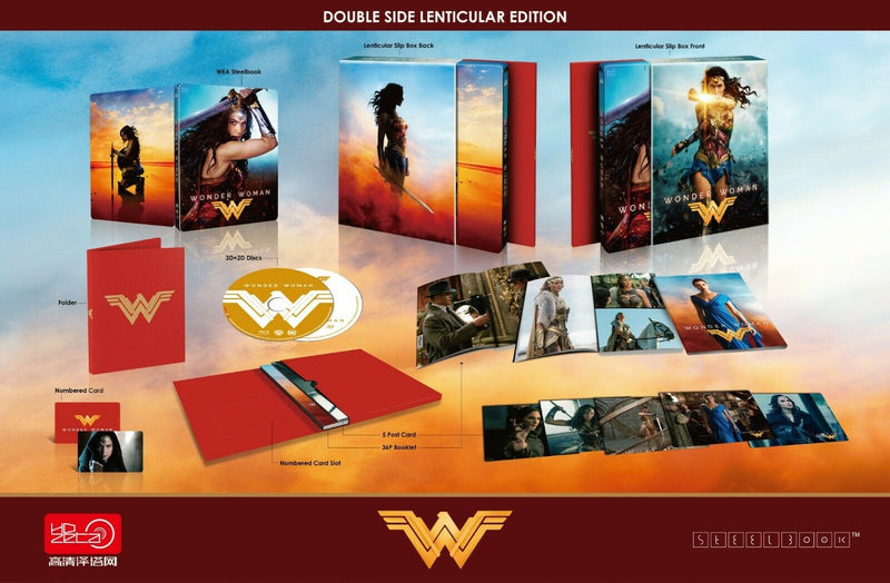 WONDER WOMAN [4K UHD + 3D + 2D] Blu-ray STEELBOOK LENTICULAR BOXSET [HDZETA] 1-CLICK EDITION