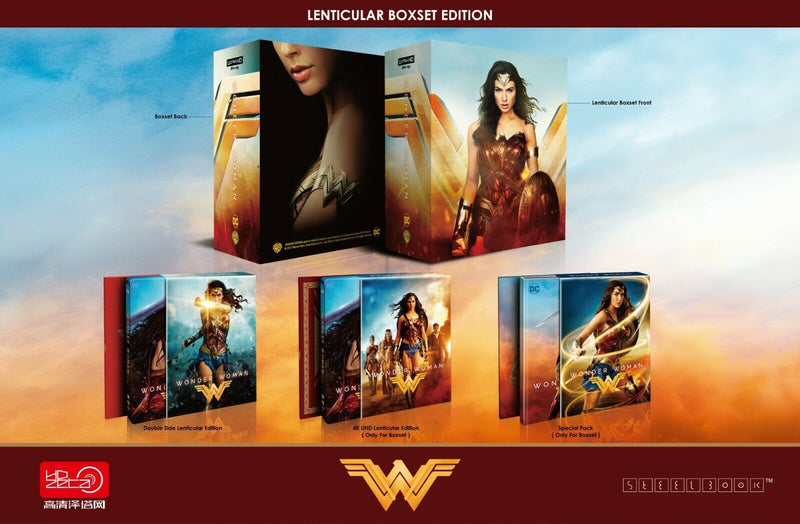 WONDER WOMAN [4K UHD + 3D + 2D] Blu-ray STEELBOOK LENTICULAR BOXSET [HDZETA] 1-CLICK EDITION