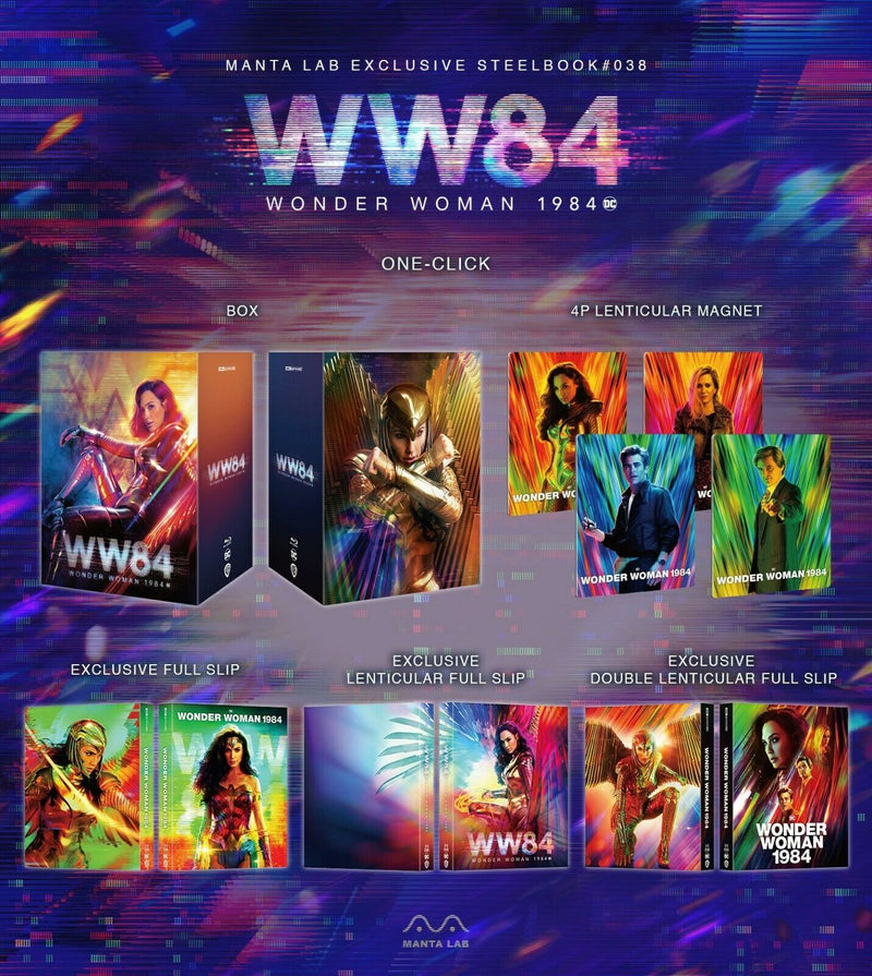 WONDER WOMAN 1984 [4K UHD + 3D + 2D] Blu-ray STEELBOOK BOXSET [MANTA LAB] 1-CLICK EDITION